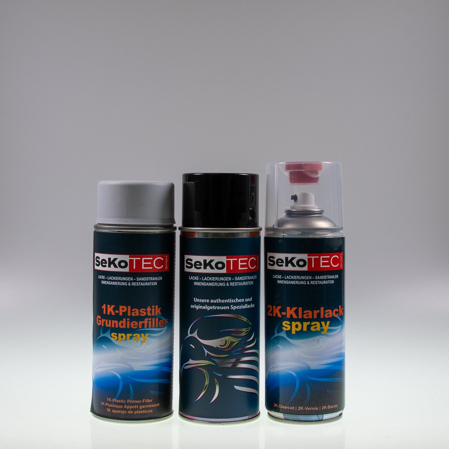 Hercules-Farben Spraydose mit Plastikfüller und Klarlack