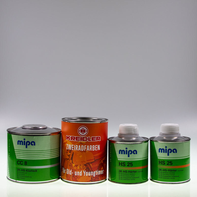 Kreidler-Farben Lackdose (500 ml) mit Klarlack und 2x Härter
