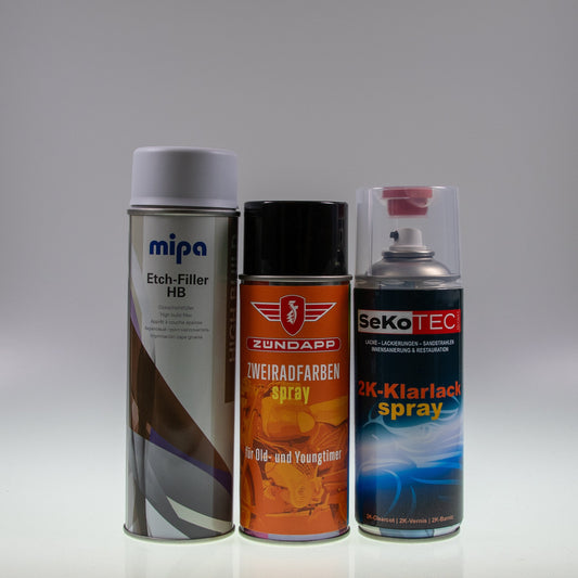 Zündapp-Farben Spraydose mit Füller und 2K-Klarlack