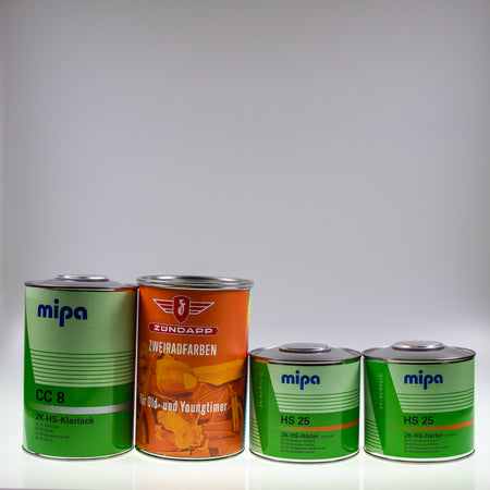 Zündapp-Farben Lackdose (1 Liter) mit Klarlack und 2x Härter