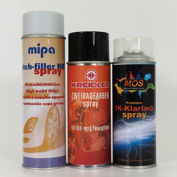 Kreidler-Farben Spraydose mit Füller und 1K-Klarlack